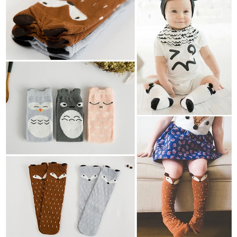 Носки для малышей милые детские гольфы унисекс с рисунком лисы для девочек и мальчиков, детские носки для малышей, мягкие носки для новорожденных из хлопка с изображением животных