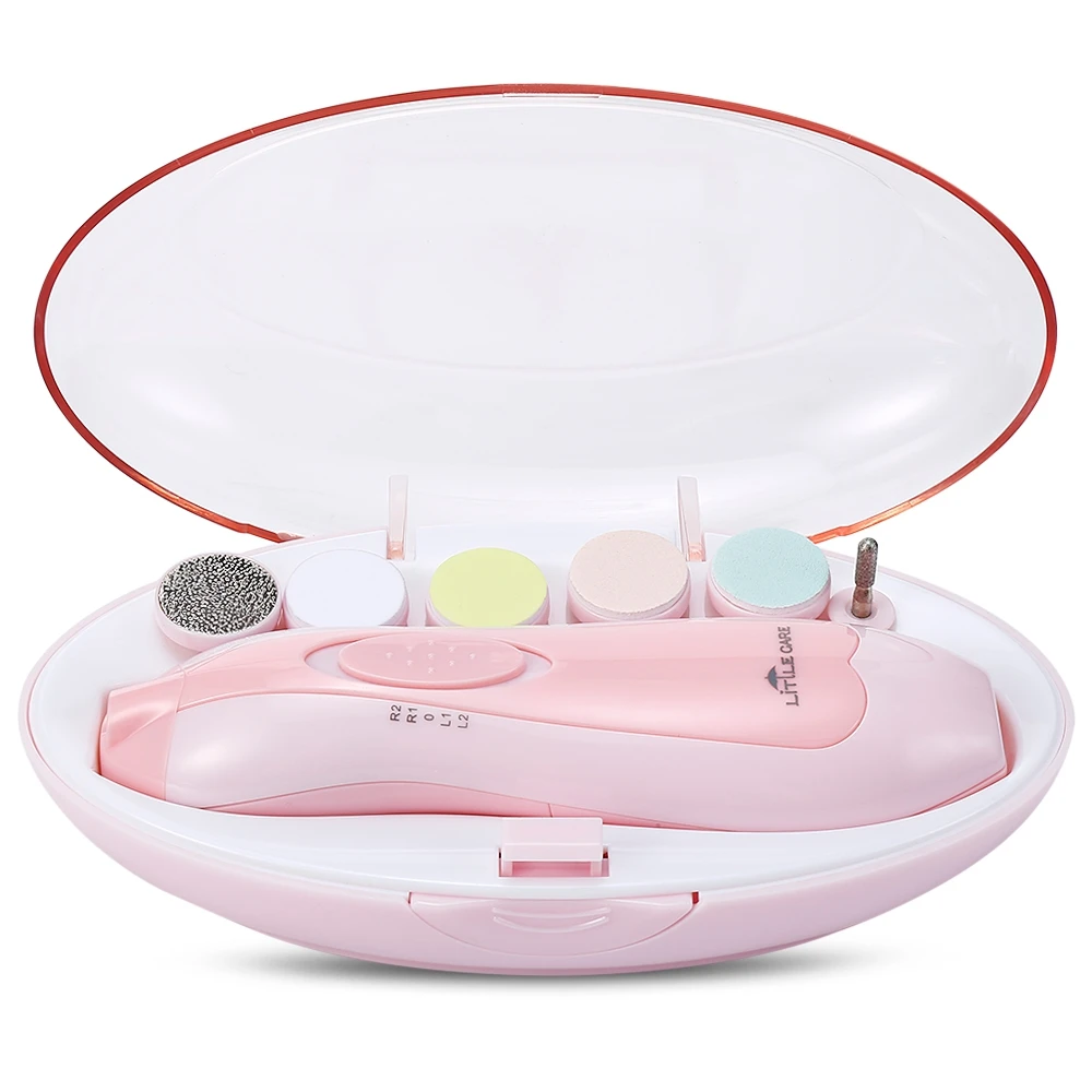 

Safe Baby Nail Care Tool 6-in-1 Baby Nail File with Multiple Speeds Control for Toes and Fingernails Electric Manicure Set