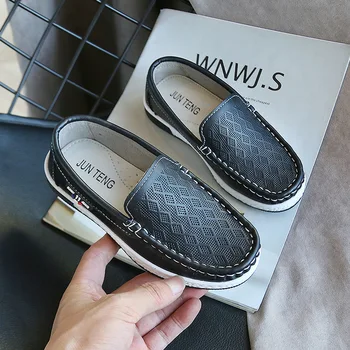 

Kids Shoes For Boys Children Flat Leather Shoes Soft Fashion Classic Loafers Fashion 3-11 Years Moccasin Slip-on Non-slip 26-35