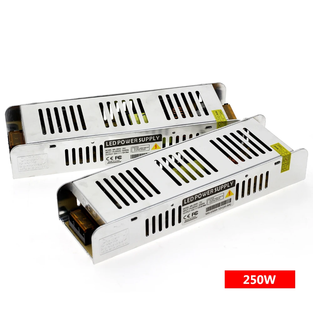 Переключение Питание DC12V/DC24V Вход AC220 Мощность адаптер 60 Вт 120W 200W 250W 360W трансформаторы систем освещения для Светодиодный свет