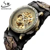 Antique Skeleton Dial Men Automatic Mechanical Watch Vintage Gothic Clock Steampunk Self Winding Watches Brown Rock Reloj Hombre ► Photo 2/6
