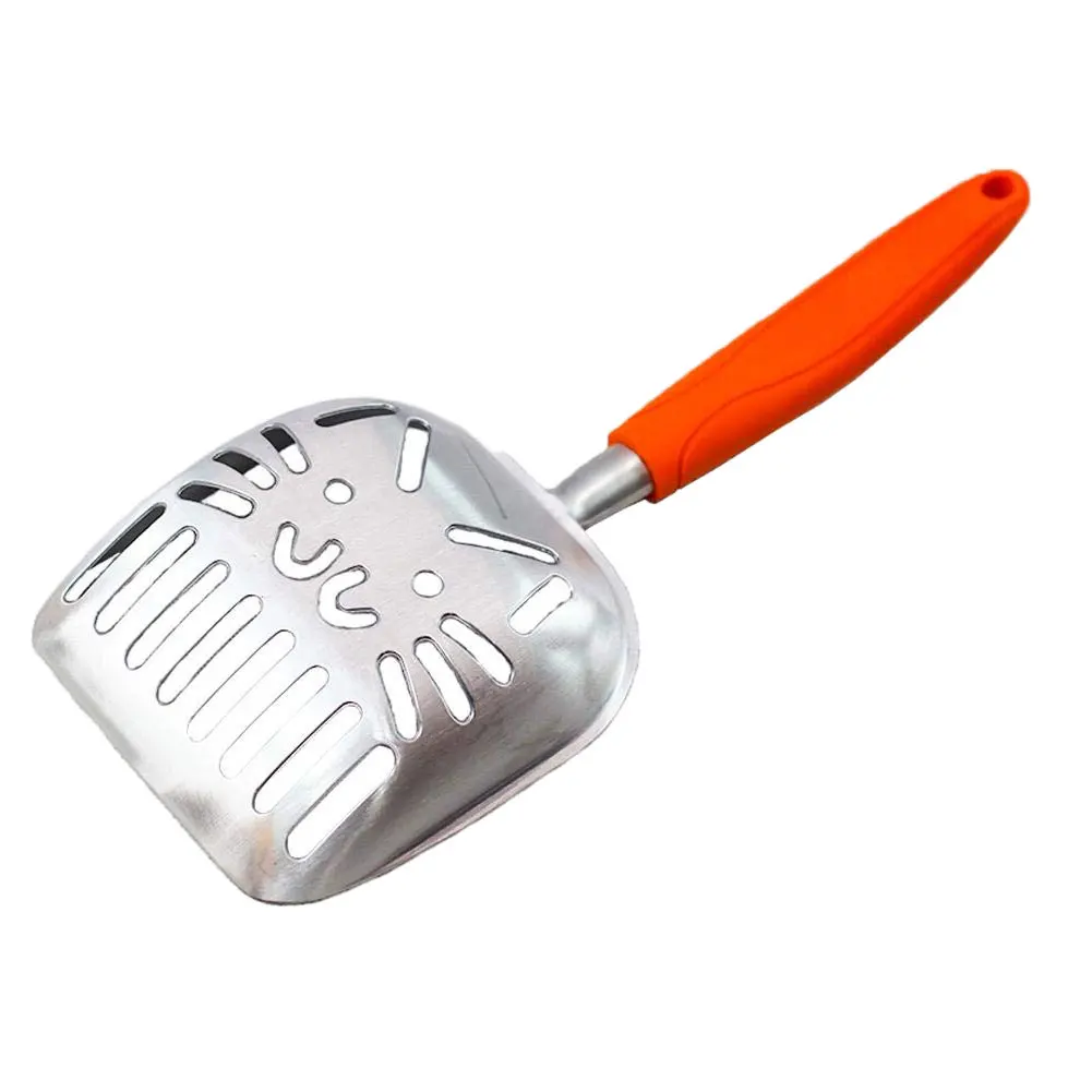 Metal Thicken Hollow Cat Litter Shovel Scoop Pet Cleaning Tool with Long Handle