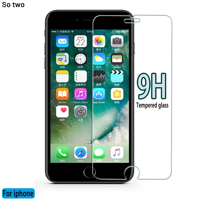 Защитное закаленное стекло 9H для iphone 7 6 6s 8 plus 11 pro XS max XR экрана x|Защитные стёкла и