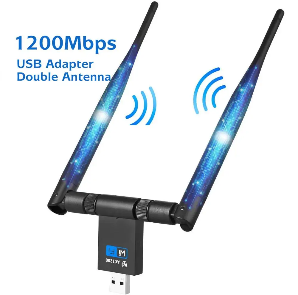 JZYuan WIFI USB адаптер 5 ГГц двухантенная сетевая карта 1200 Мбит/с 3 0 Новая беспроводная