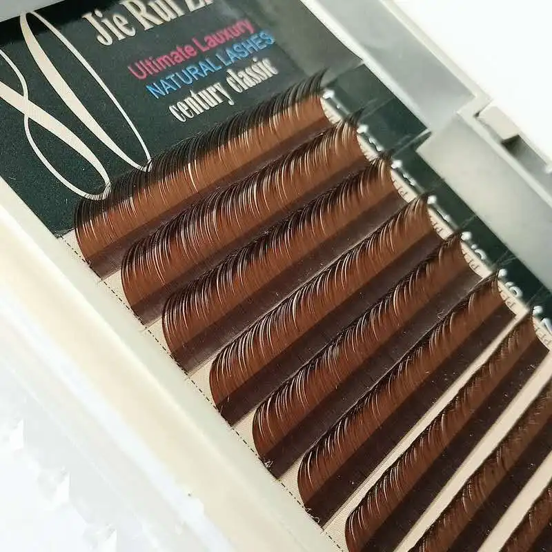 

0.07 Dark Brown False Eyelashes Individual Mix Eyelash Extension Color Fake Eye Lashes Eyelash Extension 100% real Dark Brown