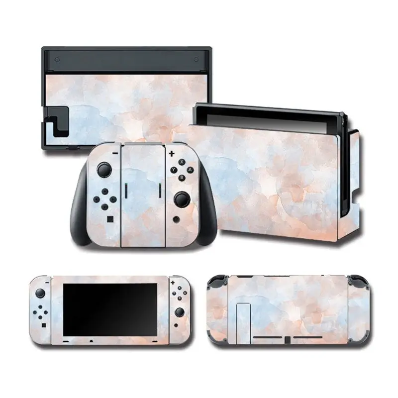1 Set Full Body Protective Cover Skin Colorful Sticker Art Decals for NS Switch Game Console Joy-Con Controller Decorative 