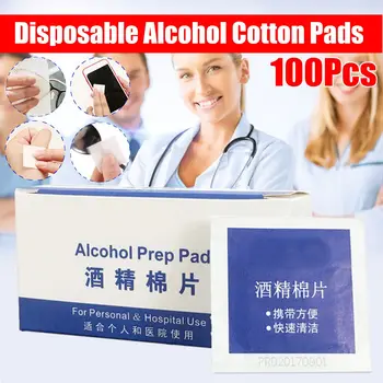 

100Pcs/Box Portable Professional Large Size Alcohol Swabs Pad Wet Wipes 70% Isopropyl First Aid Home Skin Cleanser Sterilization