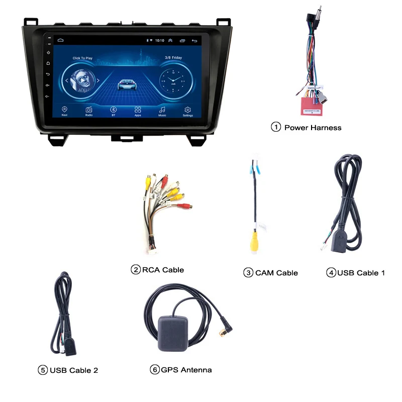 2 din Adroid автомобильный Радио стерео WIFI GPS навигация мультимедийный плеер для Mazda 6