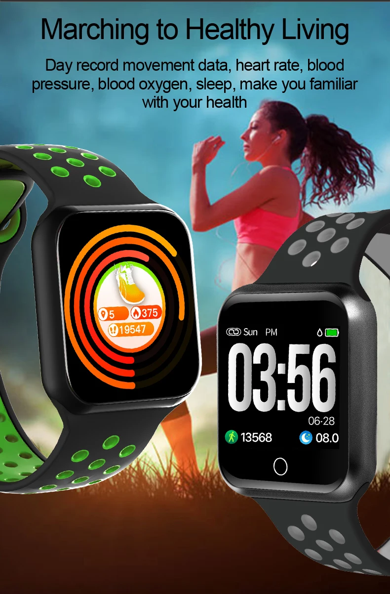 F9 спортивные IP67 Смарт-часы фитнес-браслет трекер активности пульсометр кровяное давление для ios Android apple iPhone 6 7