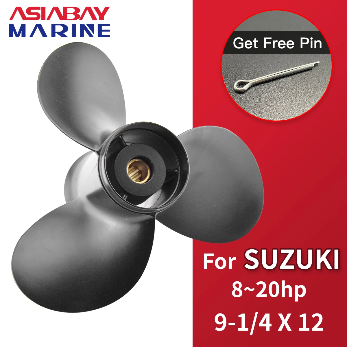 Подвесной Пропеллер для Suzuki 8 9 15 20 hp 1/4*12 винт из алюминиевого сплава 3 Blade10 детали