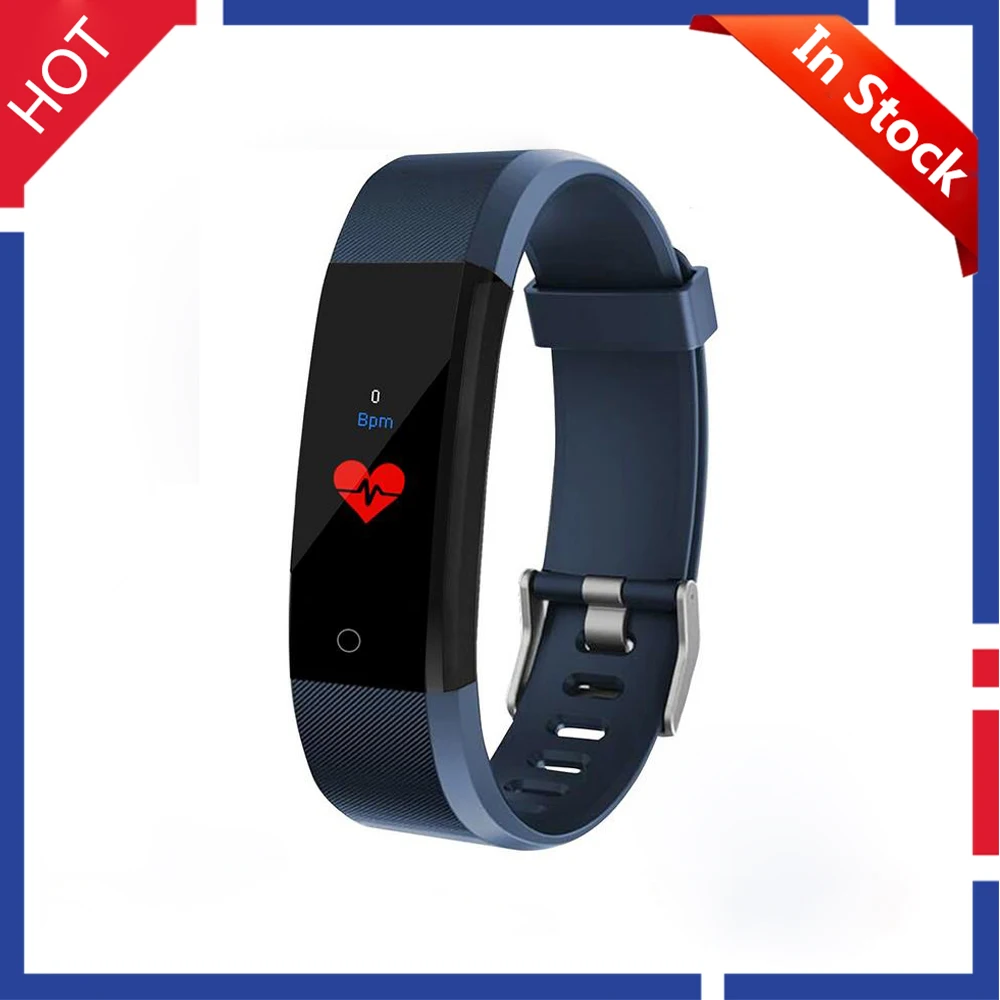 

NEW 115Plus 0.96 inch Color Screen Smart Bracelet Sport Smart Watch Blood Pressure Exercise Dynamic Heart Rate Monitoring Step C