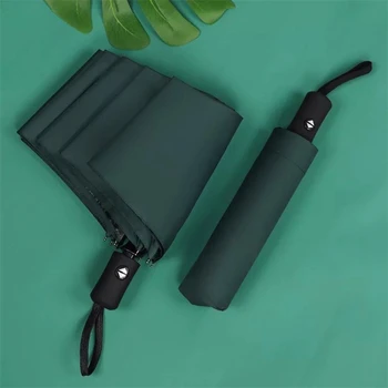 

Fully-automatic Green Black Coating Mini Umbrella Anti uv Umberella three-folding Sunny and Rainy Umbrella