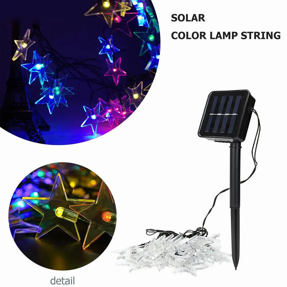 

Star 30LED Solar Light Strings Outdoor Waterproof Beautiful Fashion Dream Decorate Colorful Fairy Festival Party Decor Lamp