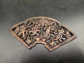 

CHINA antique brass fengshui safety sector model small Statue Metal crafts family decorations statuette pandent