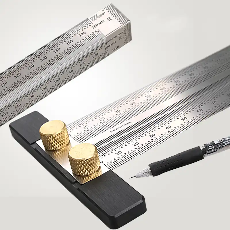 T-type Ruler Right Angle Ruler Woodworking Scribe Drawing Mark Line Gauge ♞