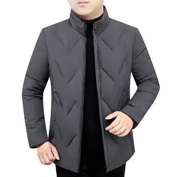 

2019 New Men's Winter Jacket Plus Velvet Padded Coat Fashion Stand Collar Casual Winter Jacket Men Warm Jacket Dropshipping