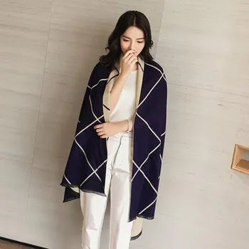 

J1326 Scarf Female Shawl Autumn and Winter Korean Edition Thickened Warm Cape Coat Dual-purpose