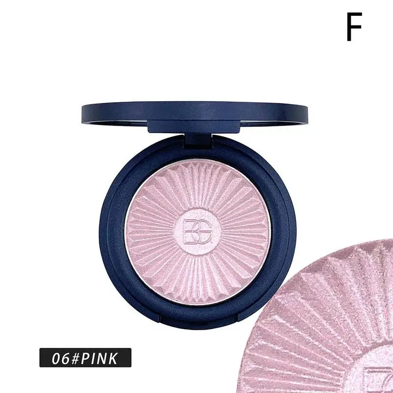 Beauty Glazed Monochrome Shimmer Highlighter Palette Face Contour Powder Base Highlight Cosmetic Long Lasting beauty makeup tool - Цвет: PINK