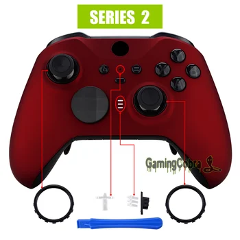 

Scarlet Red Soft Touch Faceplate Front Housing Shell Case Replacement Kit for Xbox One Elite Series 2 Controller Model 1797