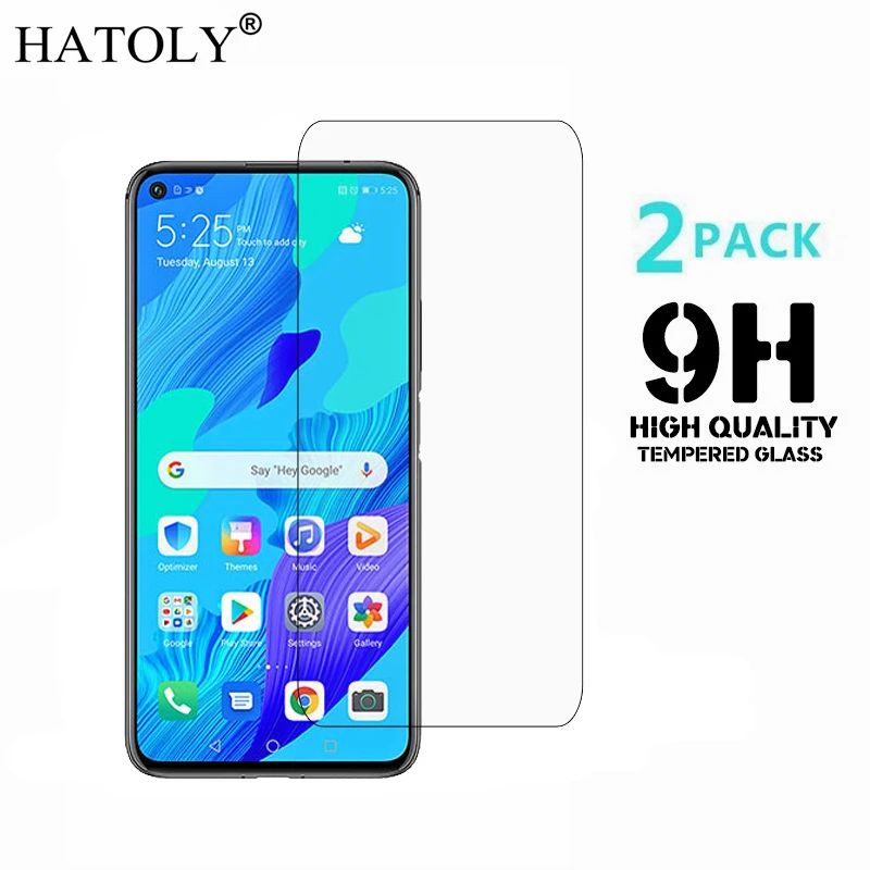 Закаленное стекло для Huawei Nova 5T 2 шт. 2.5D 9H Защита экрана HD закаленная пленка
