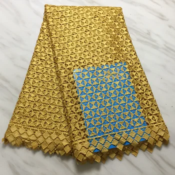 

Nigerian Lace yellow Bridal Swiss Voile High Quality Guipure French Lace Fabric Embroidered African Lace Fabric Tulle