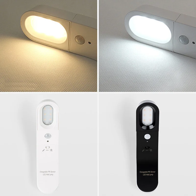 ABUI-Portable Modern Led Wall Lamps Bedside Lamp Night Light Usb Charging Led Motion Sensor Human Body Induction Emergency Flash