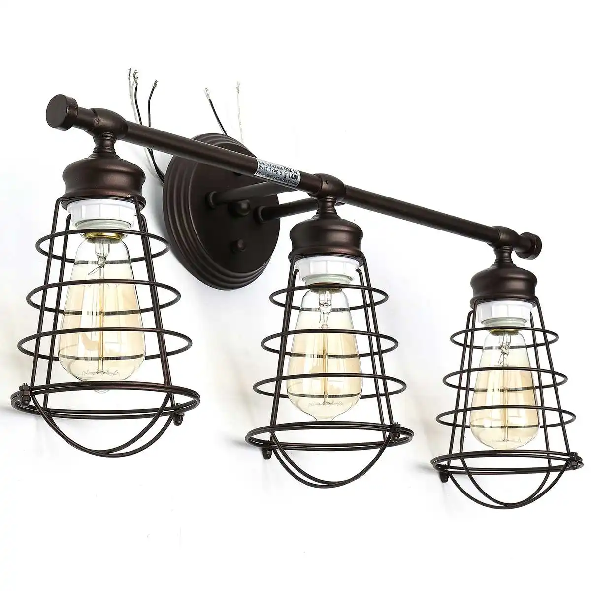 

E26 3 Head Pendant Lights Vintage Bar Retro Wall Lamp Corridor Bulb Classical Indoor Lighting AC 110V 60W Home Decoration