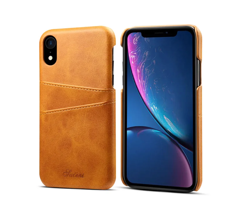 Чехол для Телефона iPhone X XR XS MAX, Роскошный чехол из искусственной кожи для мобильного телефона, кредитный держатель для карт
