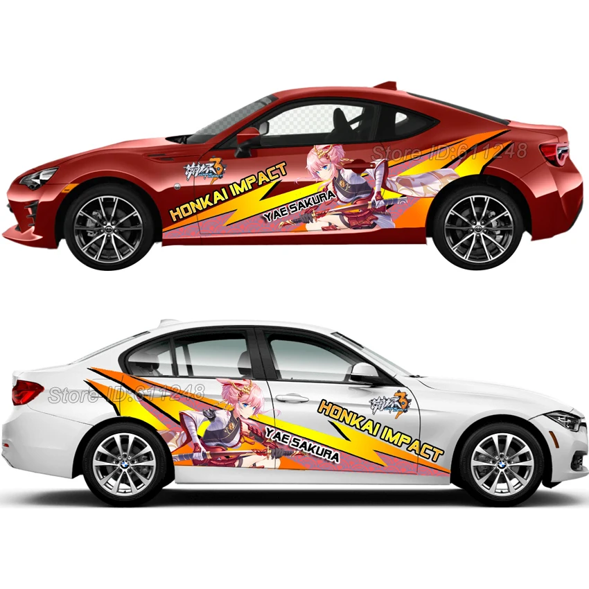 Anime Custom Itasha Sticker Yae Sakura ACG Game Car Body Decorative