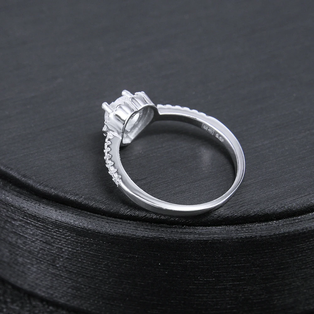 ZEMO 925 Sterling Silver Crystal Rings with CZ for Women Shinning Rhinestone Engagement Wedding Statement Finger Rings anel