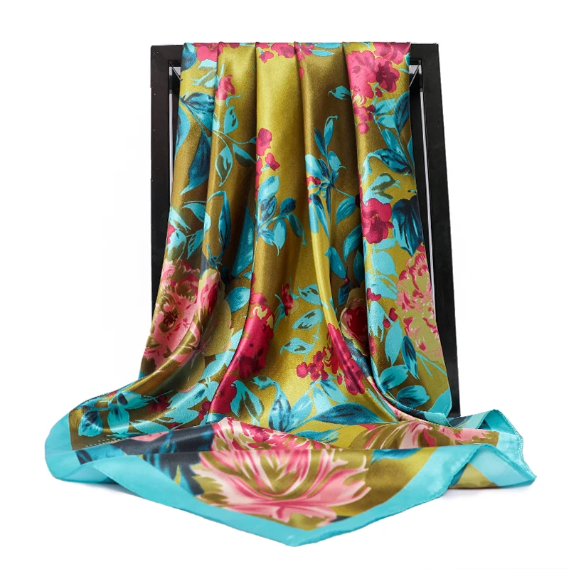 90*90cm luksusowa marka plac szalik moda plaża głowa kobiety Silk Wrap wiosna lato szal panie Foulard Bandanna tłumik hidżab 5 90*90cm luksusowa marka plac szalik moda plaża głowa kobiety Silk Wrap wiosna lato szal panie Foulard Bandanna tłumik hidżab 5