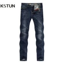 KSTUN мужские джинсы, брендовые зимние джинсы, темно-синие узкие прямые Стрейчевые деловые повседневные джинсы, Классические мужские джинсы Hombre