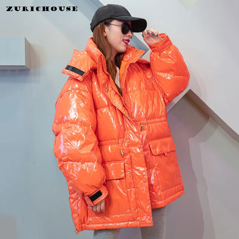 Oversized Women's Down Jacket Hooded 