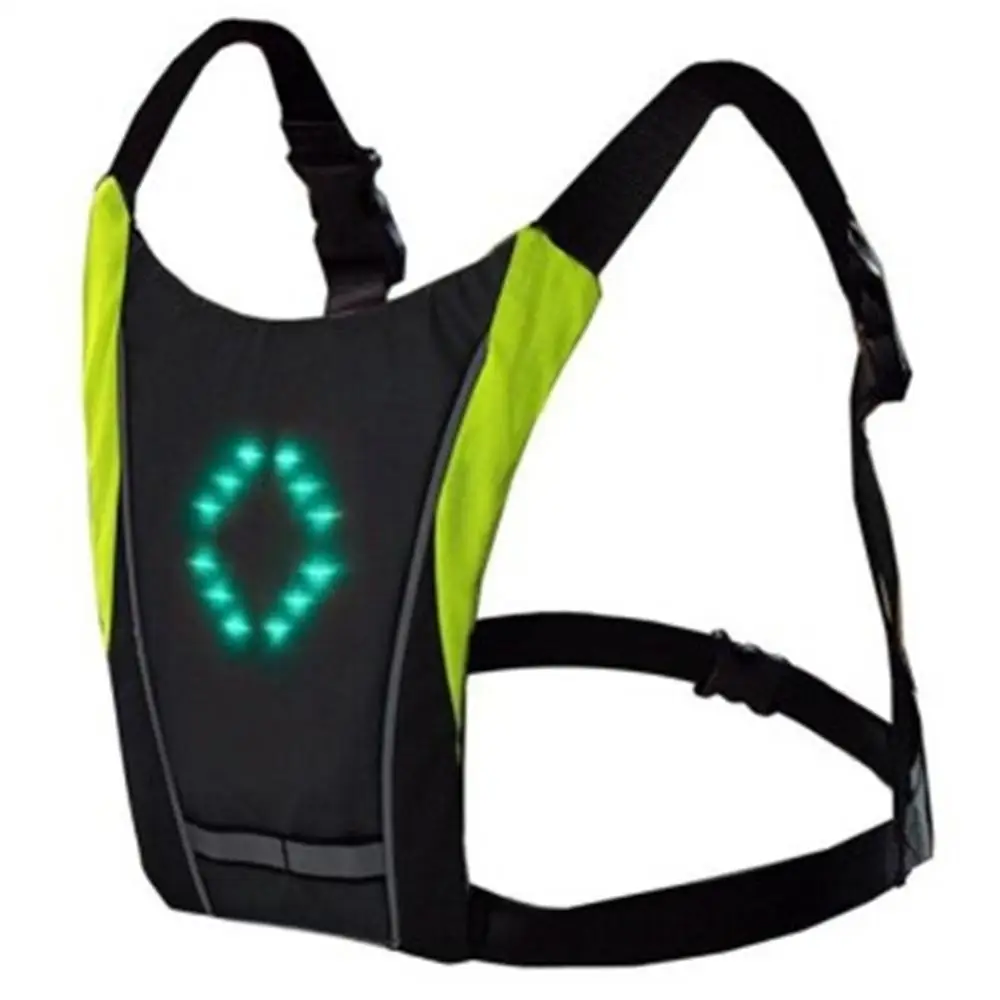 

LED Wireless Reflective Safety Cycling Vest 20L MTB Bike Bag Safety LED Turn Signal Light Vest Bicycle Warning Vests with remo