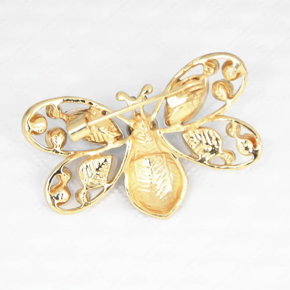 Fashion Brooch Pins for Women Fashion Colorful Brooches Metal Animal Pins Banquet Party Wedding Cute Bee  hinestone Brooch Gifts