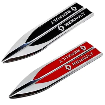 

Metal Car Styling Blade Side Sticker Fender Emblem Badge For Renault Logo Clio 3 Captur Koleos Duster Talisman Auto Accessories
