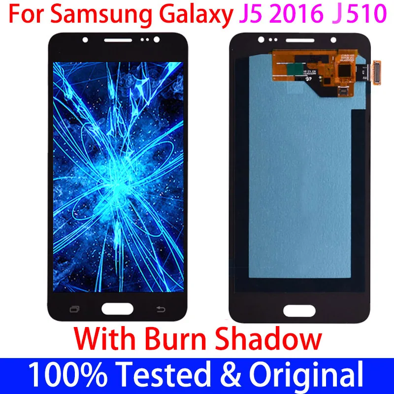 Оригинальный ЖК-дисплей с ожоговым тенем для Samsung Galaxy J5 2016 J510 SM-J510F J510FN J510Y