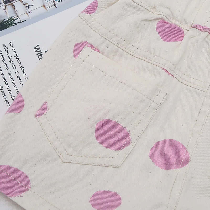 Girls Lower Apron Summer New Style Korean-style Solid Color Dotted Casual High-waisted Trend Baby GIRL'S Shorts Ym039