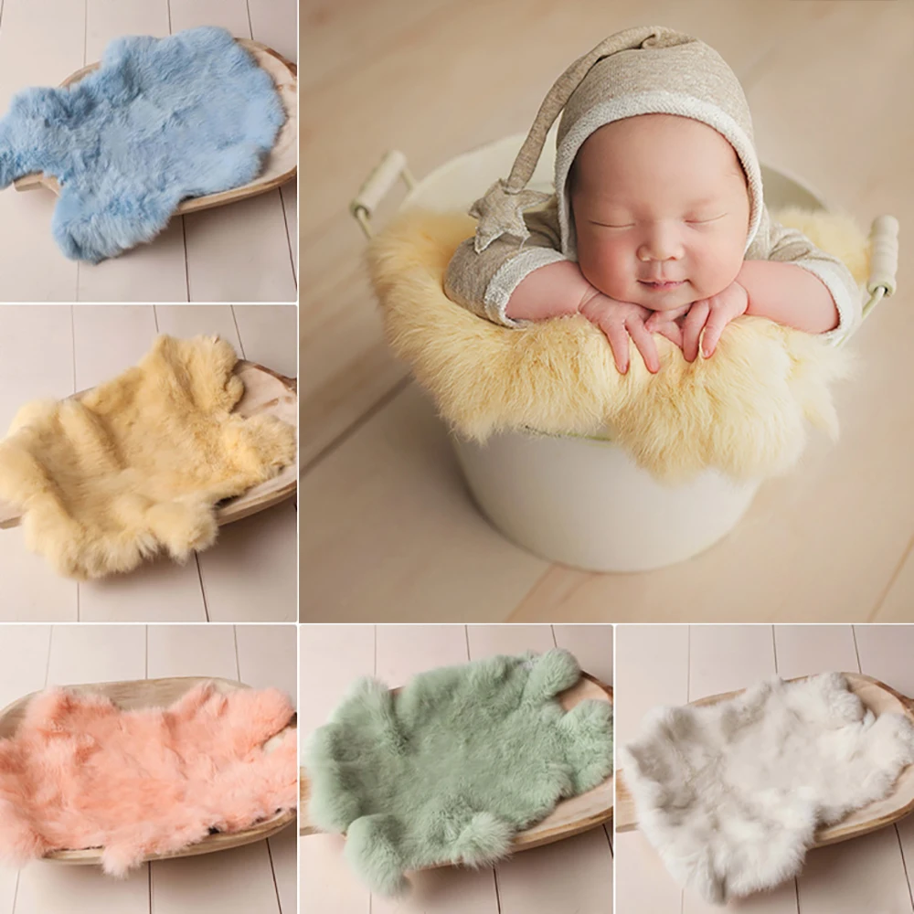 

Newborn Photography Props Baby Blankets Rug Photo Posing Shoot Accessories Photoshoot Memories Backdrop Mat Flokati Rabbit Fur