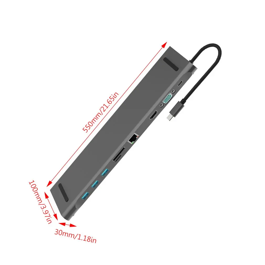 1 шт. Мульти 10 в 1 usb type C RJ45 USB 3,0 сетевой узел HDMI концентратор в VGA конвертер адаптер для Macbook Pro