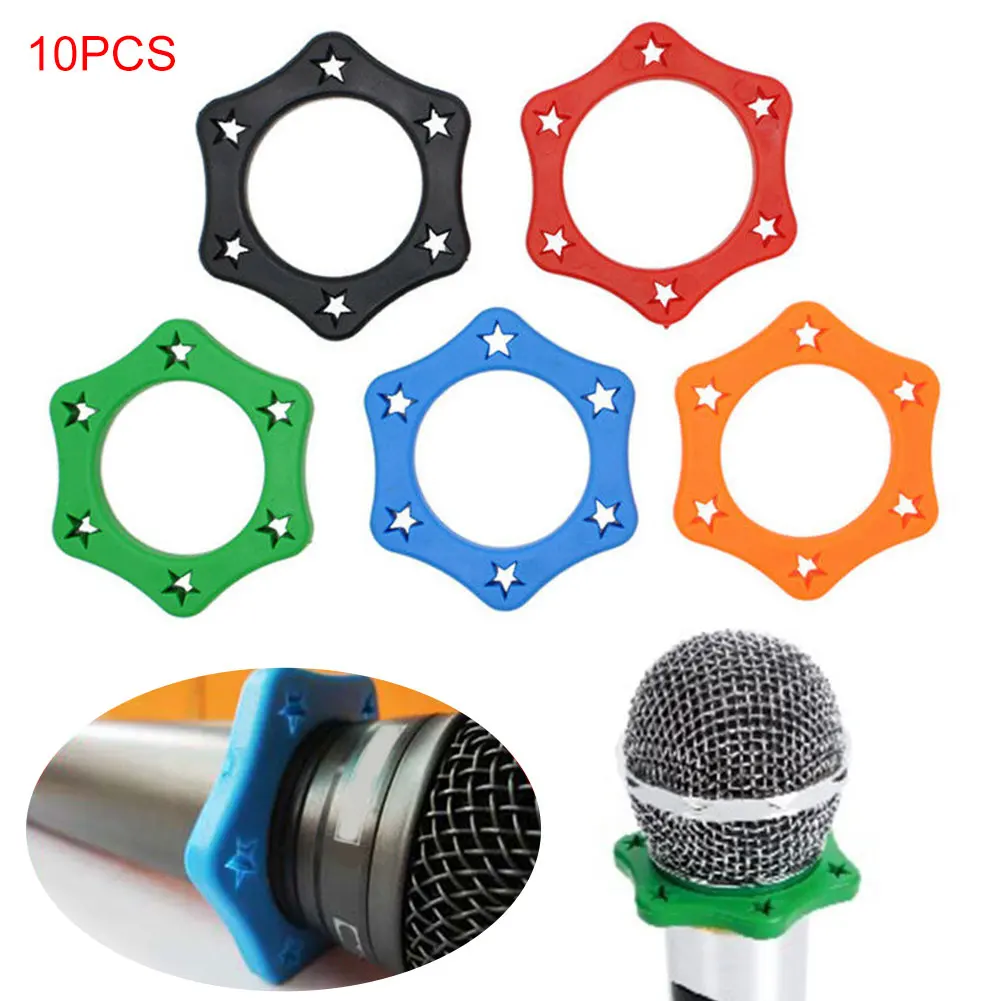 

10pcs Sleeve Anti Slip Practical Rubber Home Holder Portable Microphone Roller Ring Accessories Cute Mini Protection KTV