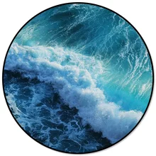 Круглые ковры с голубыми морскими волнами для гостиной, декоративные коврики для детской комнаты, коврики для спальни, современные коврики