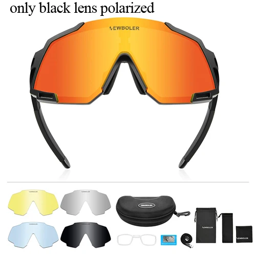 NEWBOLER дизайн поляризованные очки для рыбалки для мужчин и женщин очки для велоспорта солнцезащитные очки 5 линз UV400 спортивные очки - Цвет: 5 lens red
