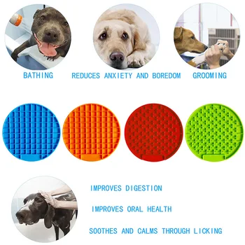 

Home Multifunction Suction Cup Wall Mouted Soft Non Toxic Easy Clean Bathing Pet Lick Mat Grooming Distraction Feeding Anti Slip