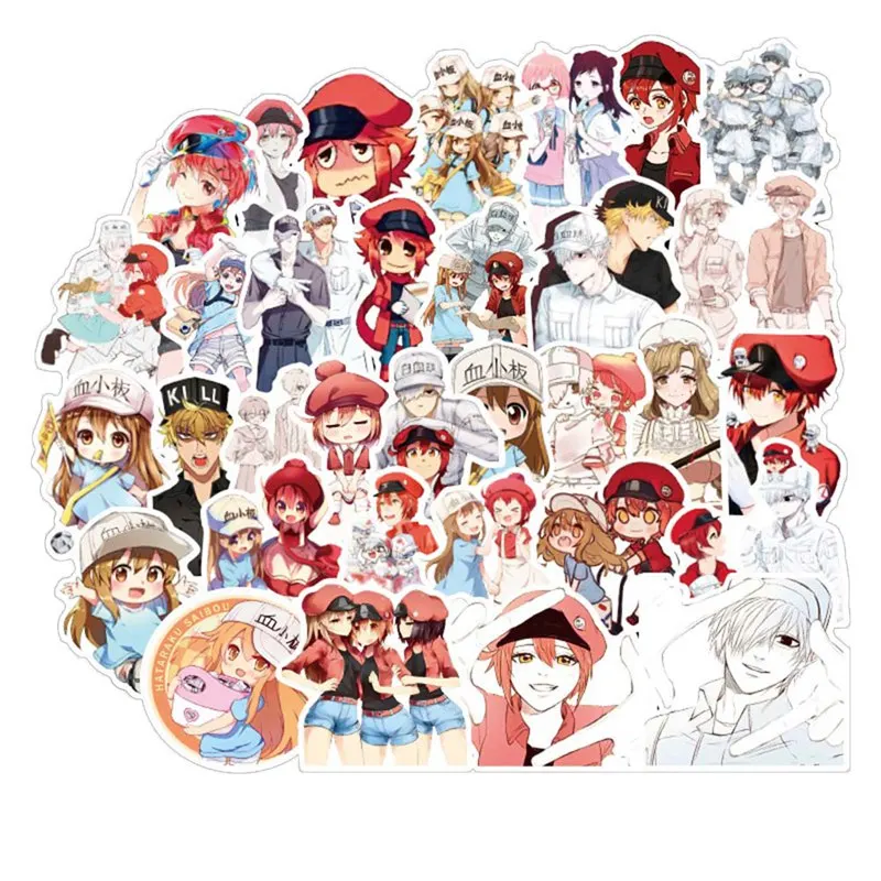 

Cells at Work! platelet Q Style Mobile Phone Sticker Waterproof PVC 50PCS