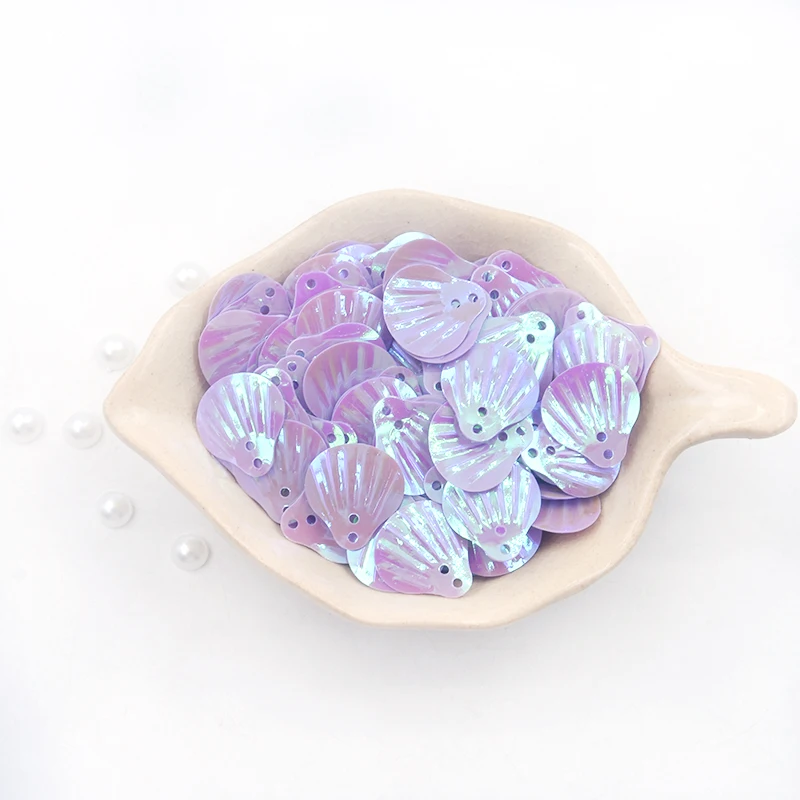 AB purple 200 шт блестки в форме раковины 13 мм розовый белый ПВХ свободные блестки Швейные Блестки DIY аксессуары для одежды Ремесло рождественские украшения - Цвет: AB purple