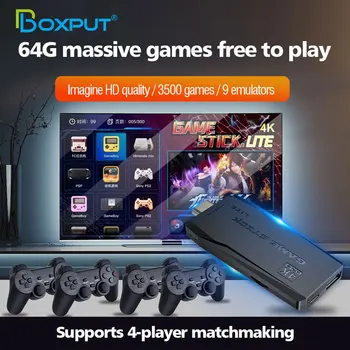 Mando inalámbrico doble de 64GB, consola de juegos inteligente android tv, pantalla 4K HD en vídeo, Monitor de proyector de TV, 10000