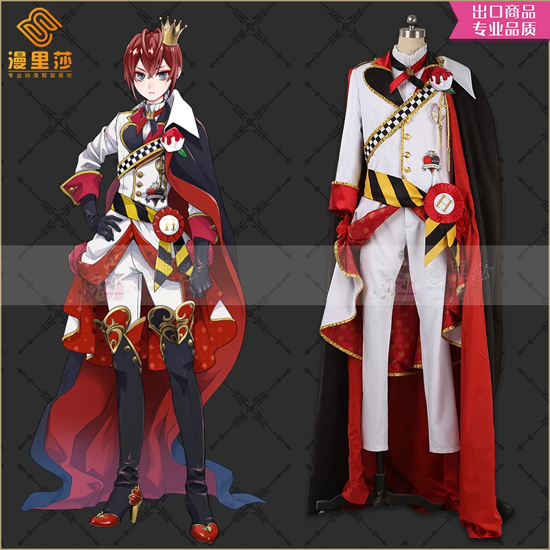 

Anime Twisted Wonderland Riddle Rosehearts Uniforms Cosplay Costume Alice in Wonderland Halloween Carnival Outfit H