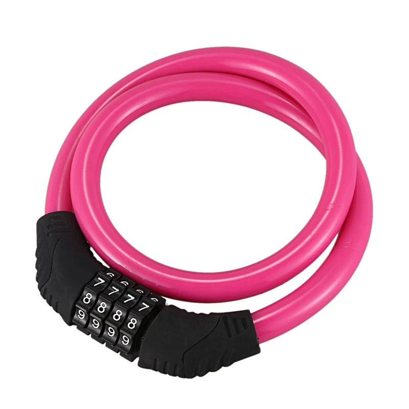 Jakroo 2 шт. Steell провода кабель велосипед 4 цифры комбинации пароль блокировки синий и розовый