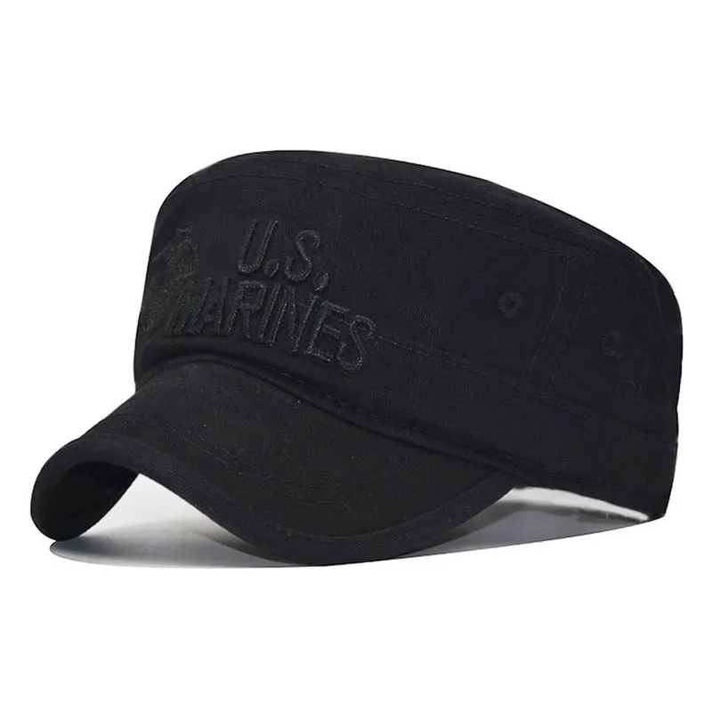Лето армейские кепки Для мужчин морская пехота США письмо с камуфляжным принтом Casquette армия плоские крышки зеленый хлопчатобумажная бейсболка